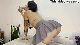 sloppy deepthroat gags with tears flooding her throat