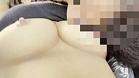 she's in the car with her office friend sucking cock then licking that creamy tight pussy juicy