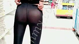 shopping heats up my boyfriend with see through leggings panties in store