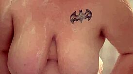 wanna join this fat hairy wife in the shower for some wet fun? 🤔🚿