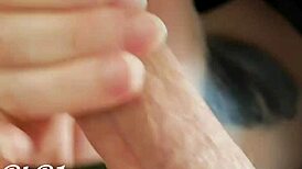 redhead milf couple's intense tongue lick close-up triggers massive cum explosion