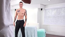 Jayden Marcos gets SLOPPY RIMJOB from Val Steele BTS