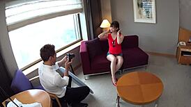 wanna peek at tall big tits japanese student's secret model audition? 