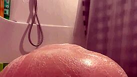 wanna join this fat hairy wife in the shower for some wet fun? 🤔🚿