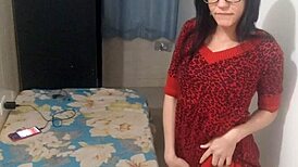 Latina gets doggystyle fucked huge cock gaping pussy sensual rebolando