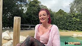 Sally Redhead Flames with Two Massive Cocks!