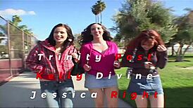 Jessica, Kelly Divine and Trinity Post Stumble Into Wild Hood Group Party