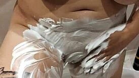 Stepsister's Naked Curves Gleam Under Shower Spray