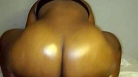 Wife's wet ebony ass bounces on massive black cock