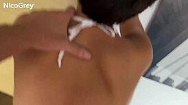 petite brunette 18+ fulfills nasty hard pov fuck fantasy dream