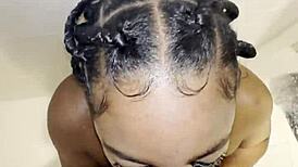 thick ebony babe gets her tight pussy pounded hard by monster cock in steamy shower pov