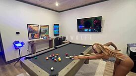 Nivia wolfe FINGERS fucks kash on pool table cunilingus till SQUIRT