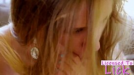 elsa jean in stockings and glasses teases with toe sucking footjob and cunilingus play