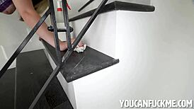 a petite teen with small tits and big ass trades blowjob for cash in real pov action