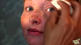 Ginger Vixen Licked Clean Before Asshole Drilled by Lucky Studs Duo!