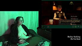 damn those big natural tits on the fat brunette bouncing naked through castle malloy part 2