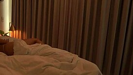 muscular dude slaps and massages busty redhead's huge tits 😍