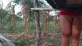Madrasta Shows Pussy In Public Park While Stepson Films