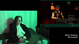 damn those big natural tits on the fat brunette bouncing naked through castle malloy part 2