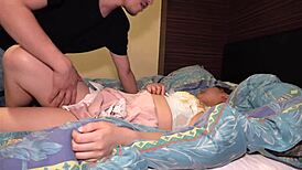 tiny 134cm japanese girl gets filmed post-gymnastics in underwear