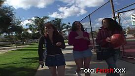Jessica, Kelly Divine and Trinity Post Stumble Into Wild Hood Group Party