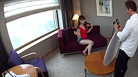 wanna peek at tall big tits japanese student's secret model audition? 