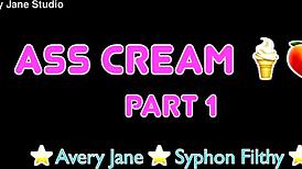 bbc lubes my face and ass with ice cream before rough pounding