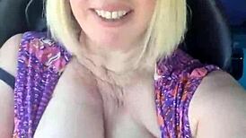 girl flashes her body boldly to passing truck driver