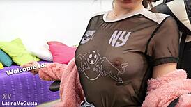 Gorgeous PAWG's Puffy Tits And Round Ass In Denim Shorts