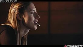 pov blonde smokin cigarette turns slutty gets turned on for dirty smokey blowjob handjob teasing cowgirl riding?