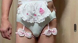 Hey, check out this cute Japanese teen in embarrassing erotic panties getting her big ass trained for anal!