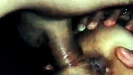 wife in stockings rides slow passionate cock with natural tits bouncing