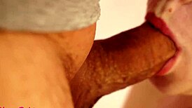 juicy teen couple's sloppy blowjob ends in close-up creampie cumshot
