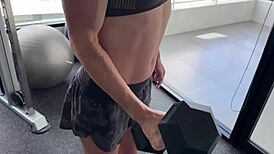 next gym workout strips her naked, showing off that tight athletic body and small tits