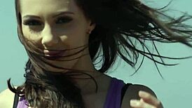 lesbian milf sneaks outdoor to finger and trib teen babe's wet pussy in heels