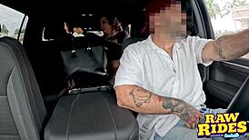 i feel the rush watching hot brunette latina masturbate tiny hands in uber handjob blow driver