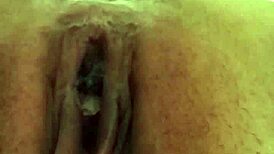 Whore squirts hard pushing small 18+ eggs in bdsm oviposition