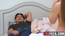 Hey stepmom, I'm jerking off to stepsis Juniper Ren, Victor Ray joins the fun too