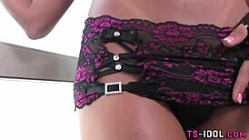 imagine ebony shemale dong sucked hard in lingerie fetish