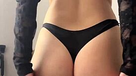 What would you do if you caught this petite teen slut fingering her shaved wet pussy?