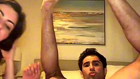 arabic milf alina angel spoons with muscular persian bodybuilder's cock first time. she rims and swaps cum