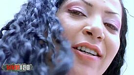 Skinny Brazilian Valeria Fires Up Pussy for Rough Deepthroat Orgasm