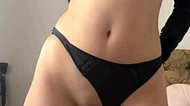 What would you do if you caught this petite teen slut fingering her shaved wet pussy?