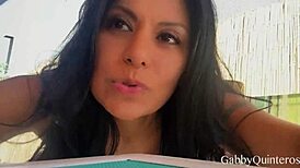 Hey 😏 meximilf Gabby Quinteros toys her wet clit to orgasm!