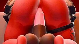 desdemona grinds hard riding massive dildo deep in ass