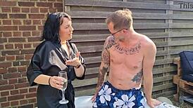 omg mya lorenn bends over garden for neighbor's deep anal ride cowgirl gaping cumshot 😍🍑💦 whoa