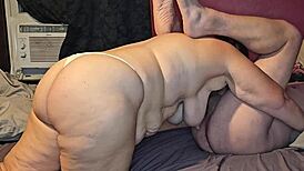 milf knelt in garage slurping cock relentlessly till she swallowed every drop