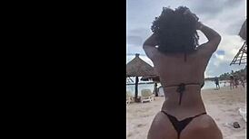 sexy babe with massive tits and huge ass shakes booty seductively
