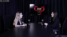 Deepthroat queen melina khalifa shines in sheer red lingerie tease