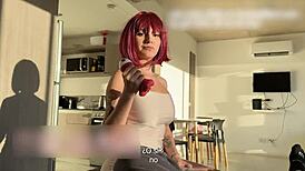 janitor lady cleans me off with her sex toy cowgirl style in public